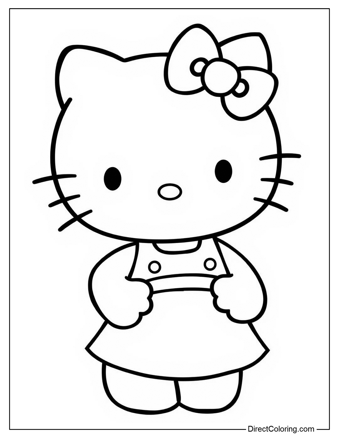 Beautiful Hello Kitty Coloring Page